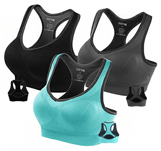 Fittin Sports Yoga Bra Padded Seamless High Impact Support for Workout
